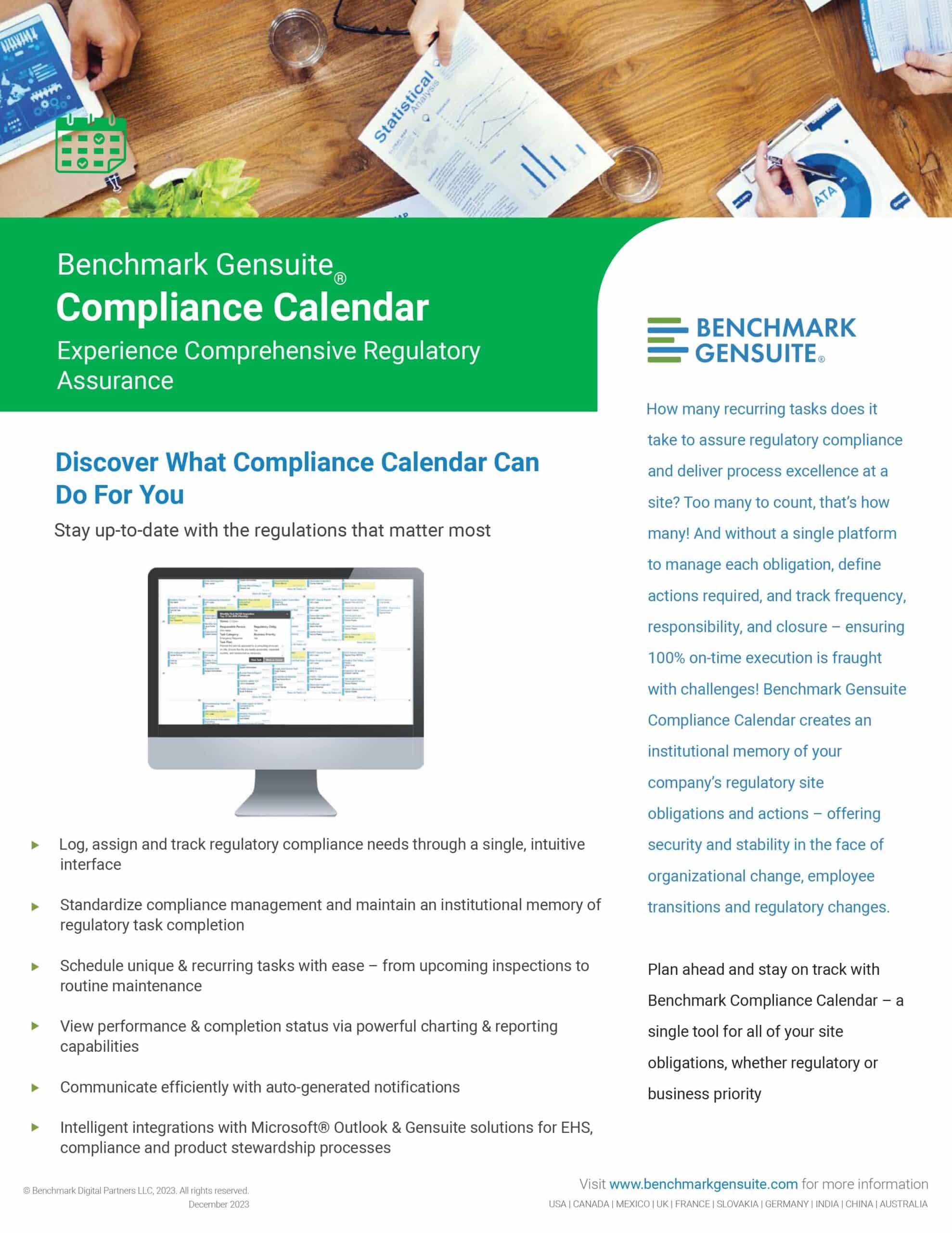 Compliance Calendar Benchmark Gensuite
