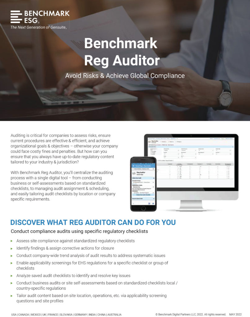 Benchmark Reg Auditor Product Brief