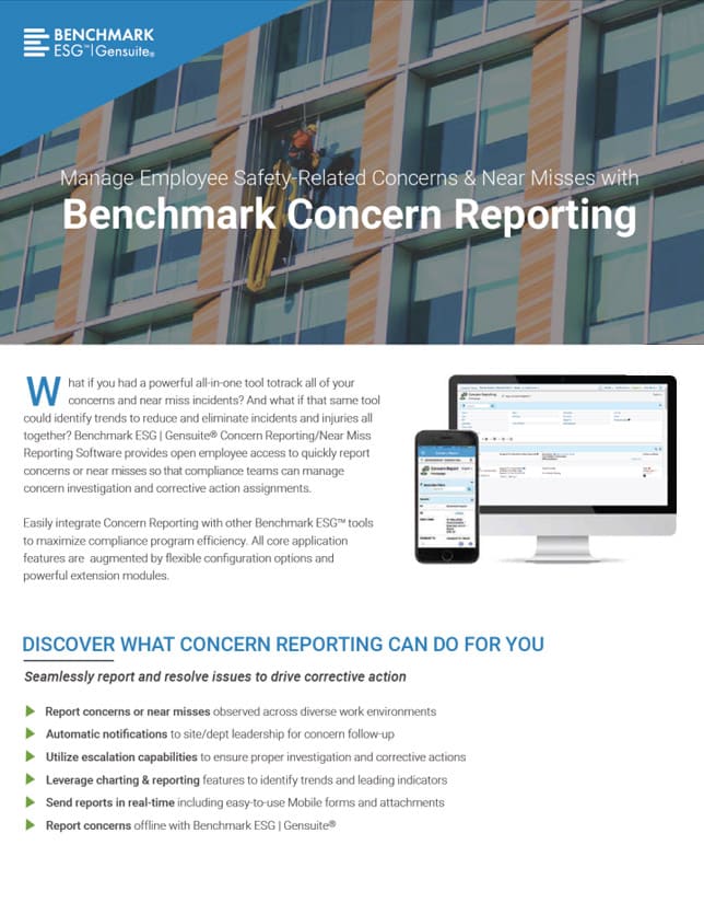 Benchmark Concern Report Product Brief