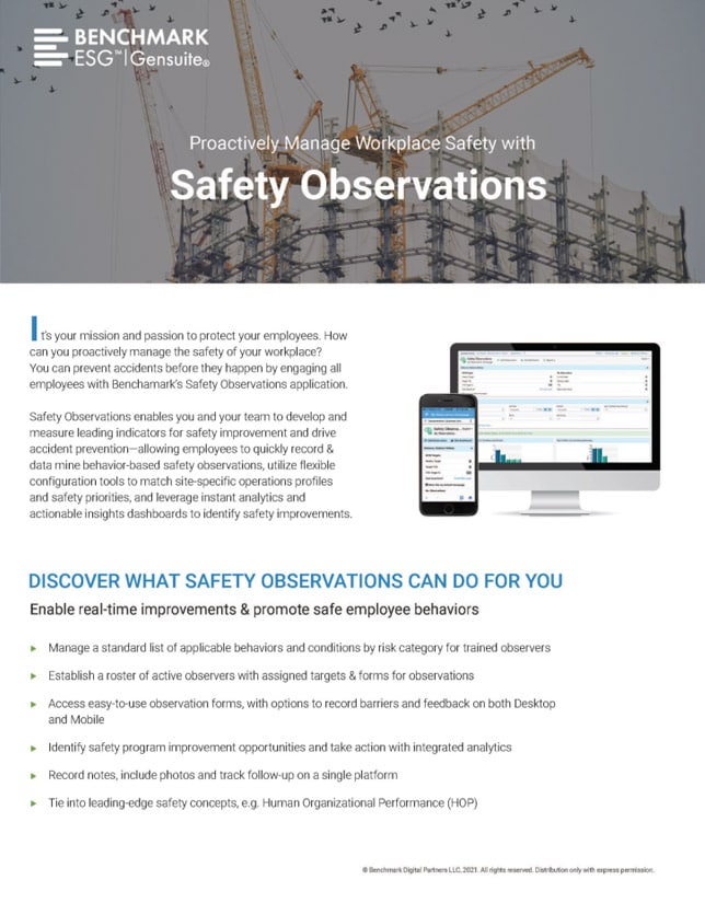 Safety Observations Product Brief