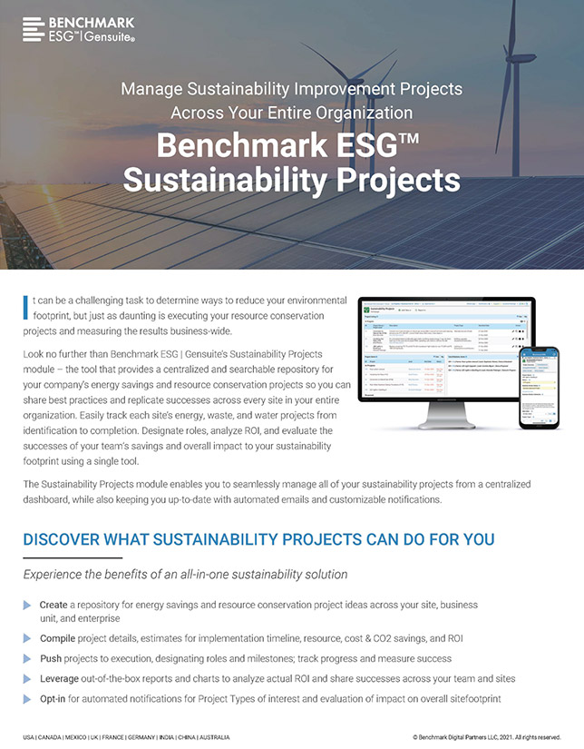 Sustainability Projects Product Brief