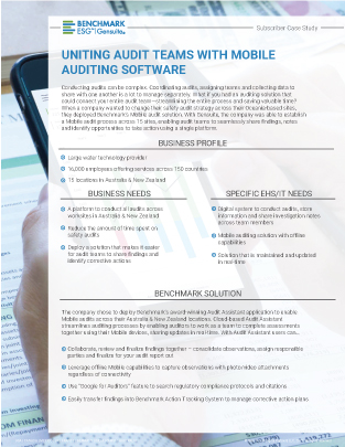 Uniting Audit Teams with Mobile Auditing Software Case Study