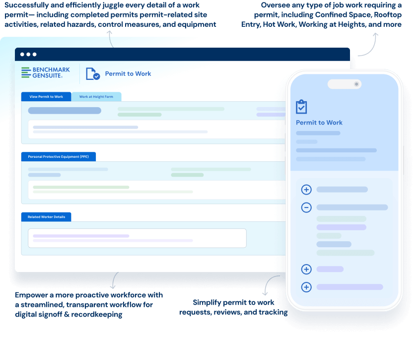 screen illustation of permit to work software