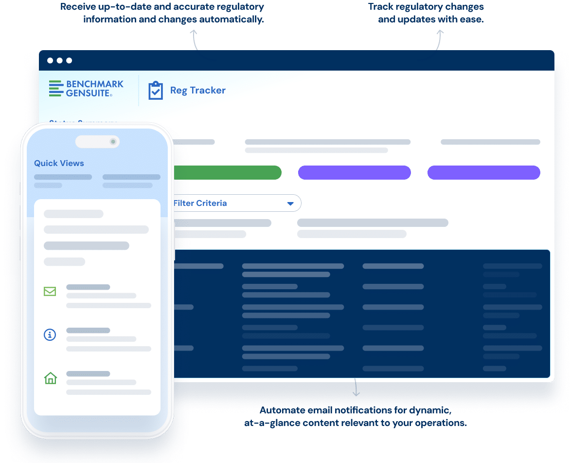 screen and mobile phone Illustration of Regulatory Compliance Management Software