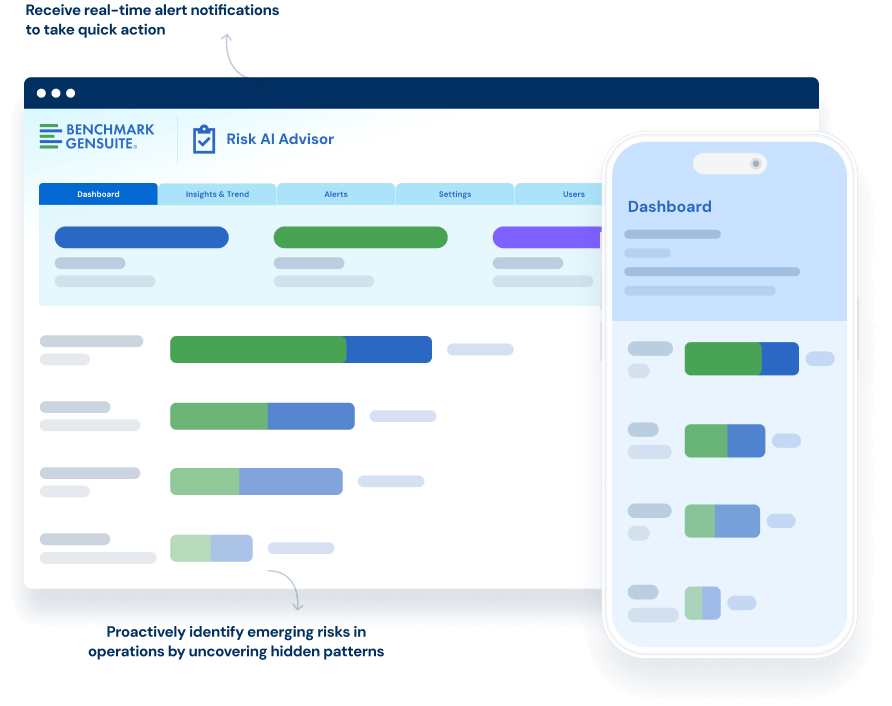 screen illustration of Risk AI advisor software