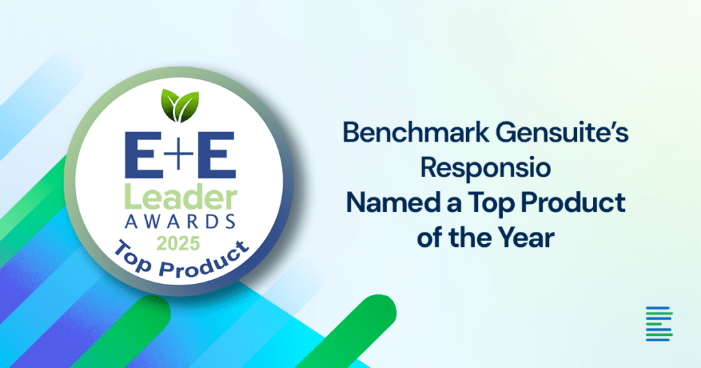 Benchmark Gensuite's Responsio Named a 2025 Top Product of the Year by E+E Leader