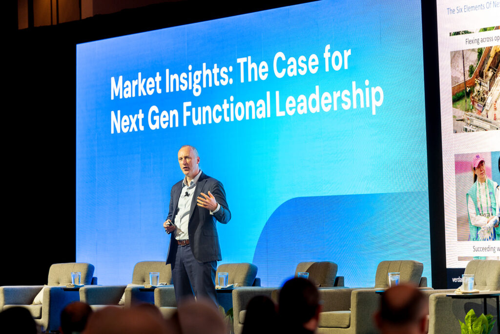 Verdantix CEO David Metcalfe presents the top 6 pillars for the next generation of EHS leadership at Benchmark Gensuite's Impact 2025 conference for subscribers