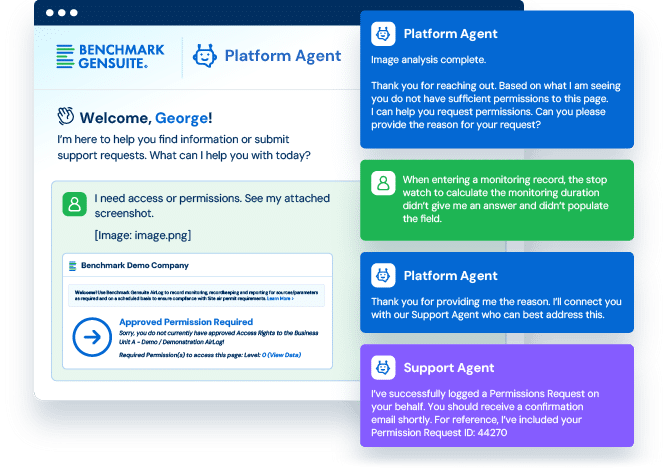 Illustration of a Platform Agent for EHS and sustainability management.
