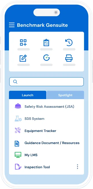 Illustration of Benchmark Gensuite Mobile App