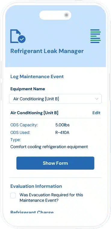 Refrigerant Leak mobile app illustration