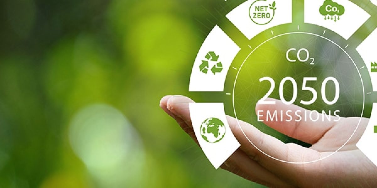 net zero 2050 emissions icon concept in hand for the environment policy animation concept illustration Green renewable energy technology for a clean future