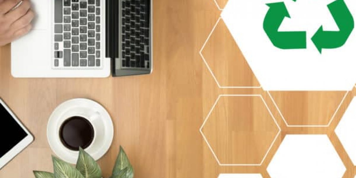 Recycle and sustainability laptop
